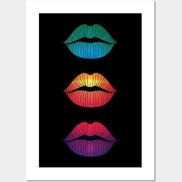 Color Kiss Lips Wall Art by Angelic Gangster